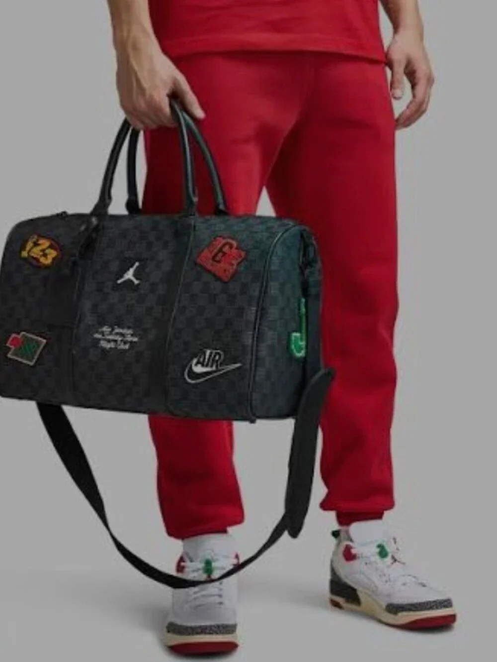 Nike Jordan Monogram Champion Luxury 25L Travel Duffle Bag MM9157-023 Size M NWT